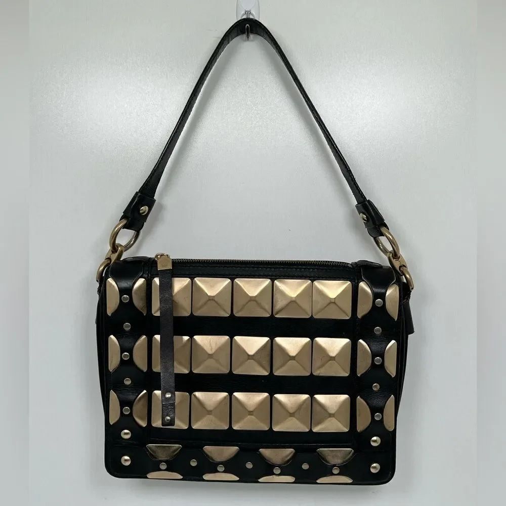 Versace Studded Leather Shoulder Bag
